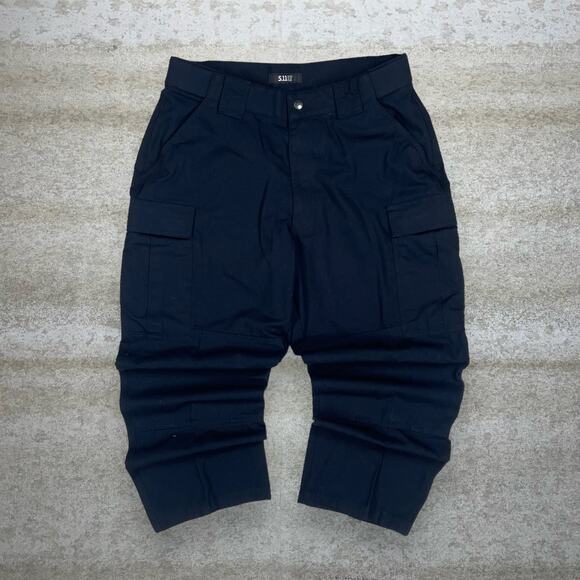 Vintage 5.11 Tactical Pants Navy Blue Baggy Fit Cargos Military Double Knees 90s - Picture 2 of 4